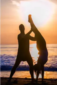 Assisted Handstand yoga Pose for 2